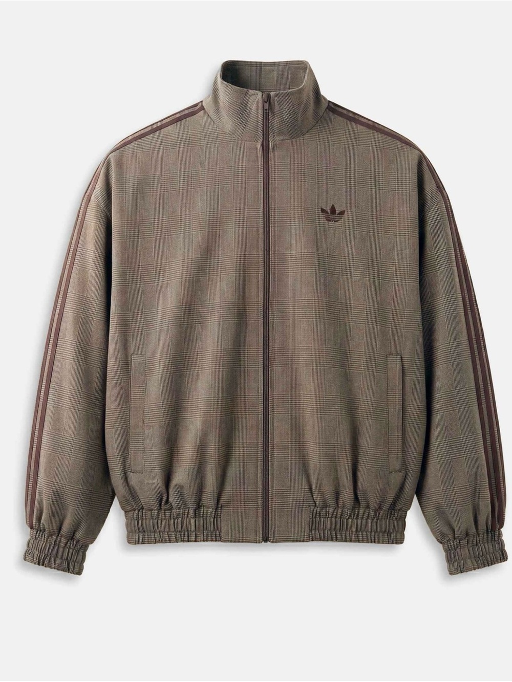NWT adidas Originals × ASOS track jacket in brown plaid
